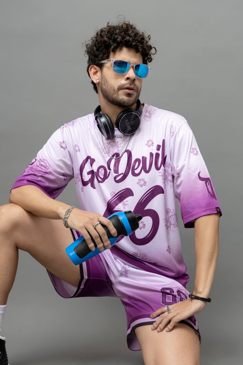 Go Devil 66 Printed Purple Co-Ord Set For Men - Image 4